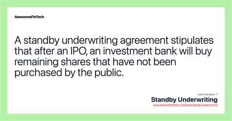 standby underwriting.